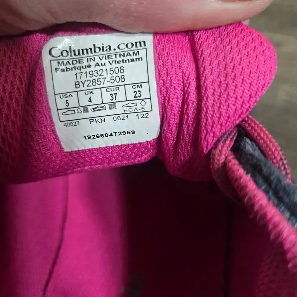 Columbia Redmond big girls youth sz 5 hiking shoes purple pink waterproof trail